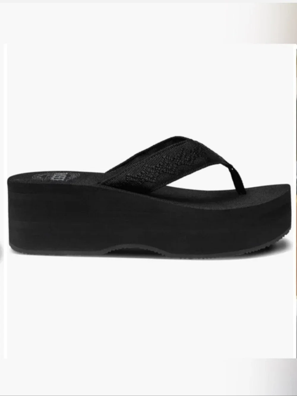 Reef Sandy Black Platform Flip Flop Sandals 2.5 Inch